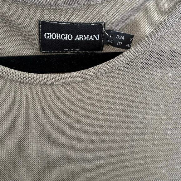 Giorgio Armani Vintage Gray Embroidered Floral Mesh Top Size 10 - Picture 2 of 6